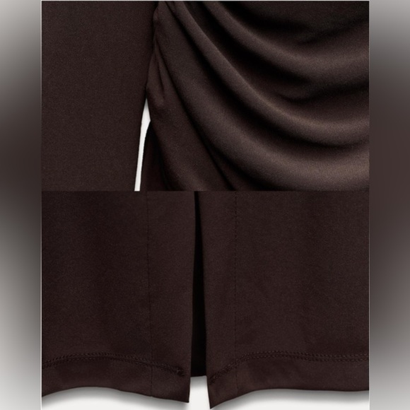 ZARA DRAPED MIDI DRESS XL - Picture 7 of 15